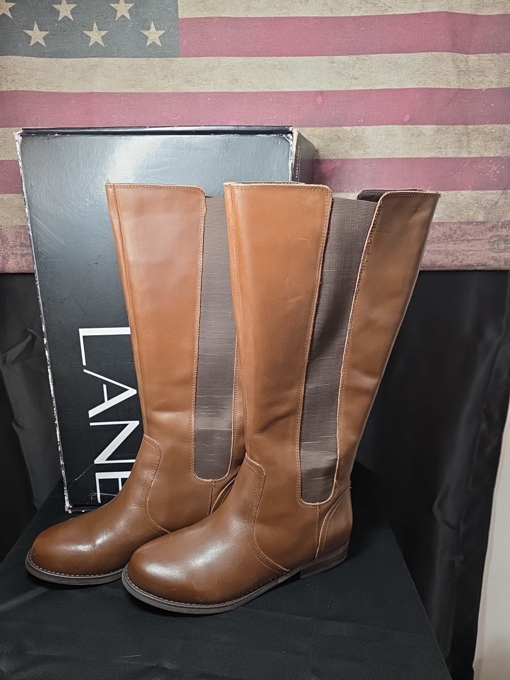Lane Bryant Alexandria Chocolate Brown Leather Boots Size 9w Never Worn